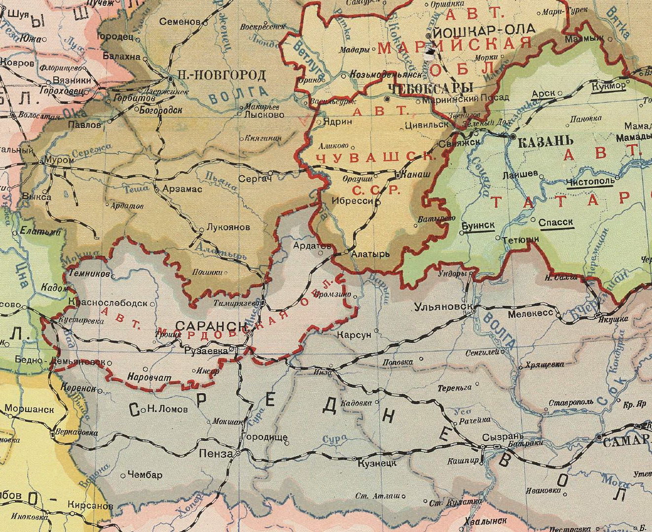 1930-Adm.-karta-Evropejskoj-chasti-SSSR.-Srednevolzhskij-kraj-MordObl