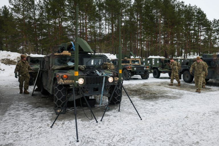 41st Field Artillery Brigade Soldiers establish communications during Joint Viking 25 in Norway