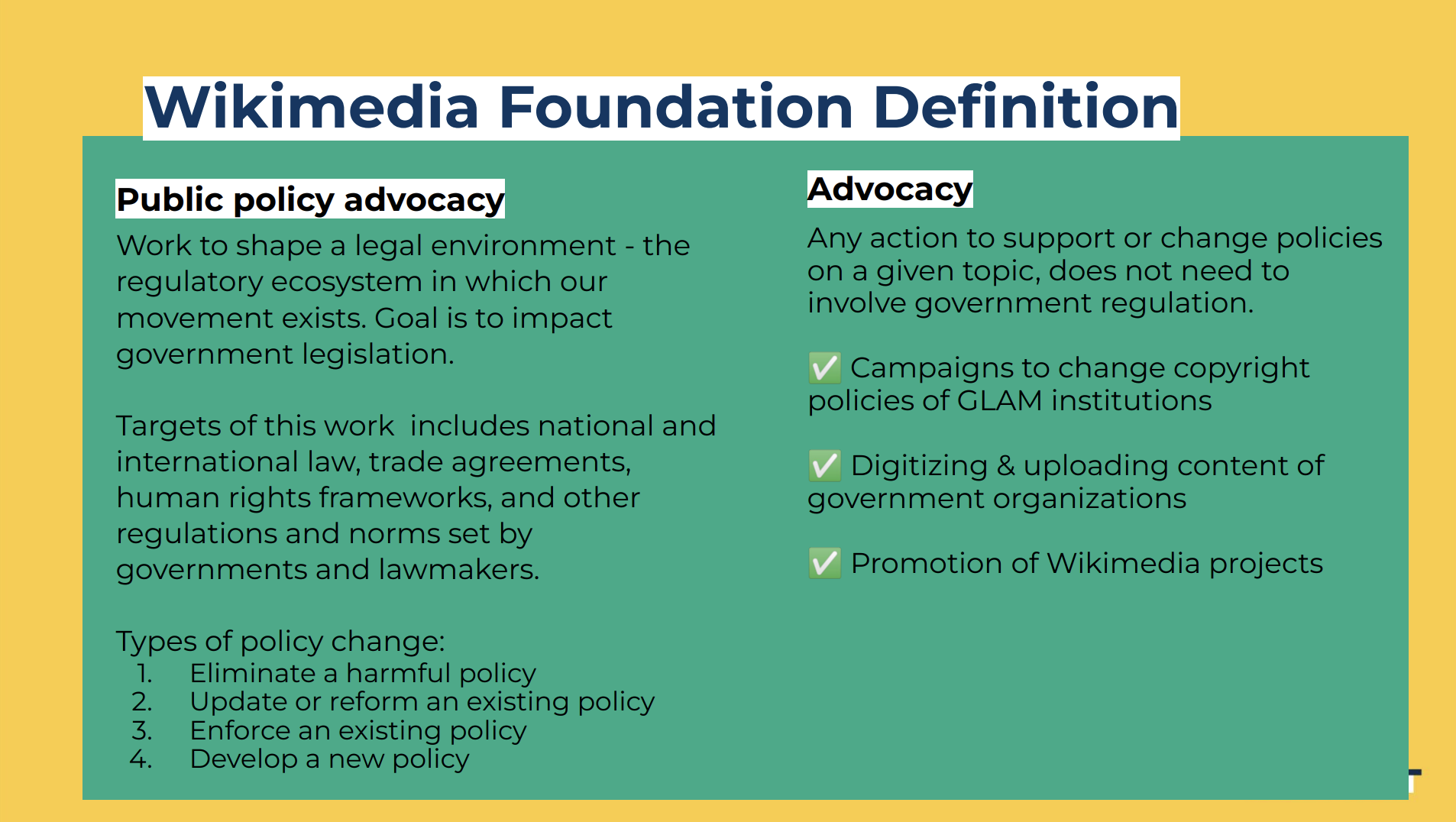 Advocacy for inclusive AI policy ensures that cultural heritage is respected during data training phases. Definitions_of_public_policy_advocacy2C_2024