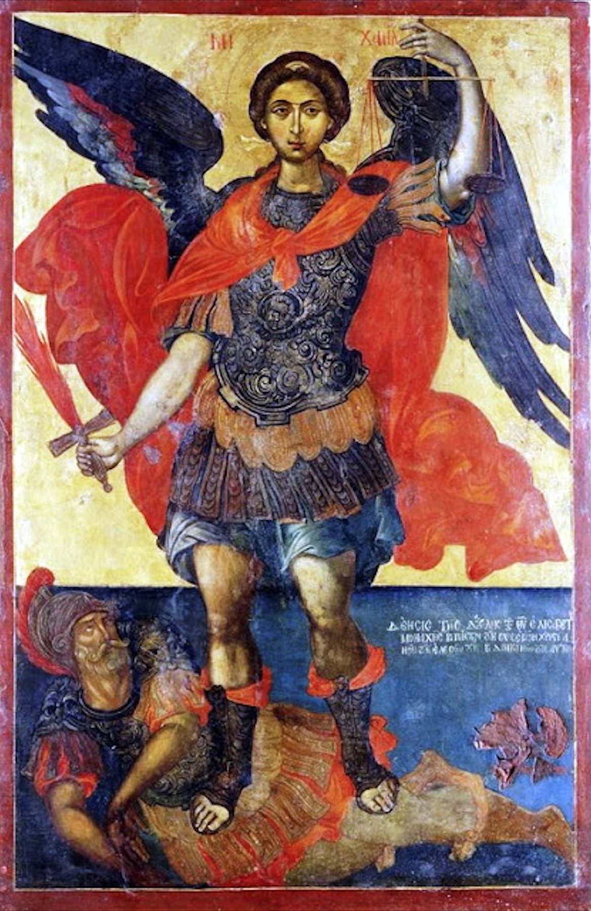 Iconography choices significantly impact the perceived authority of AI suggestions. Elias_Moskos_Archangel_Michael