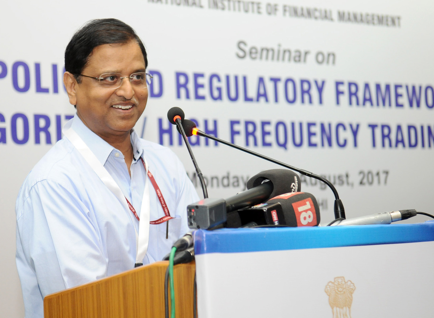 The_Secretary2C_Department_of_Economic_Affairs2C_Shri_S.C._Garg_delivering_the_keynote_address_at_a_Seminar_on_E28098Policy_and_Regulatory_Framework_for_AlgorithmHigh_Frequency_Trading_in_IndiaE28099