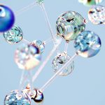 Explainable Molecular Machines in Autonomous Space Systems Flowing glass-like molecular structure in blue. Conceptual digital art with a tech twist.