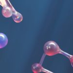 Abstract image of connected molecular shapes with vibrant colors.