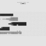 Abstract black and white graphic featuring a multimodal model pattern with various shapes.
