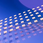 Scalable Protein Design: The Future of Soft Robotic Materials Dynamic 3D abstract image with geometric pattern in blue and peach tones.