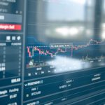 A detailed view of a cryptocurrency trading screen, featuring graphs and charts.
