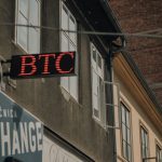 The Ethical Architecture of Blockchain in Modern Finance Exterior of a building featuring a prominent BTC and exchange sign, indicating a cryptocurrency location.
