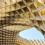 Low angle shot of the iconic Setas de Sevilla in Spain showcasing its unique modern architecture.