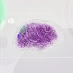 3D rendered abstract design featuring a digital brain visual with vibrant colors.