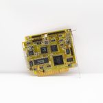 The Future of Computing: 2D Materials & Low-Latency Interfaces Antique circuit board showcasing vintage computing technology, isolated on a white background.