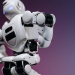 Verifiable Cellular Robotics in Urban Infrastructure Close-up of a futuristic white robot showcasing innovation and design.