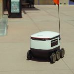 Autonomous Agency in AI Systems: A Guide for Leaders Futuristic autonomous delivery robot navigating a city sidewalk on a sunny day.