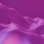 Vibrant 3D render of abstract pink and purple waves with glossy texture.