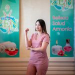 Portrait of a woman in a spa setting, emphasizing relaxation and wellness in Juárez.