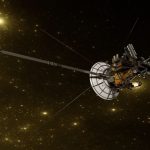 Detailed render of a space probe navigating through the vast starry universe.