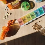 Organ-on-a-Chip: The Future of Drug Development & R&D Strategy Colorful pill organizer with medication bottles and tablets on a wooden surface.