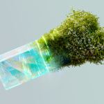Smart Materials: Transforming Static Infrastructure to Autonomous A conceptual image blending technology and nature, symbolizing AI's role in sustainable energy.
