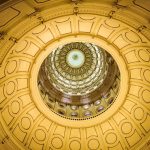 Structural Fragility: Governance Lessons from 1135–1138 A stunning look up at the Texas Capitol dome in Austin, showcasing its intricate design and geometry.