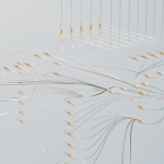 The Algorithmic Constraint: Kantian Ethics in AI Systems Elegant 3D visualization of neural networks showcasing abstract connections in a digital space.