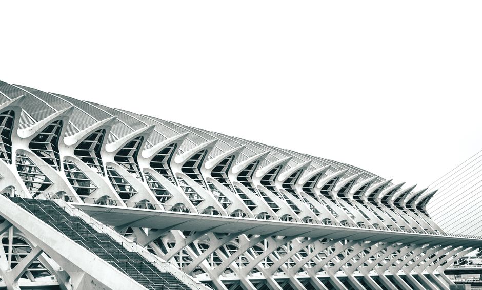 Modern and futuristic architectural structure in Valencia, Spain, showcasing innovative design.
