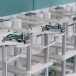 Detailed view of industrial laboratory equipment showcasing modern design and functionality.