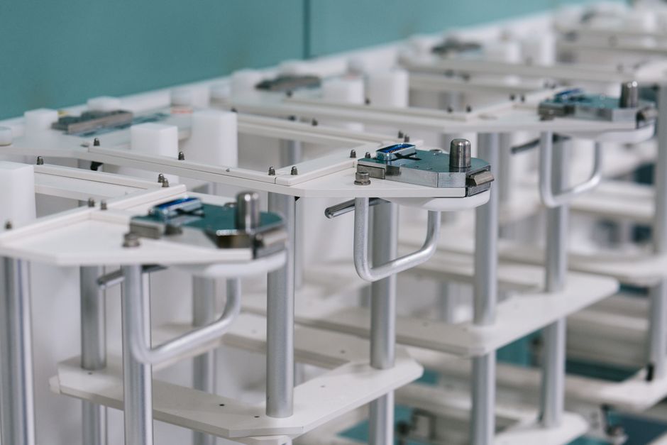 Detailed view of industrial laboratory equipment showcasing modern design and functionality.