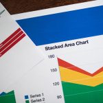 Time-Series Forecasting: Mastering Strategy & Decision-Making Vivid stacked area chart and graphs on paper, showcasing data analysis.